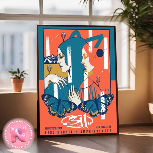 311 2024 Tour Poster For Albertville AL In Sand Mountain Amphitheater On August 15th 2024 Wall Decor Poster Canvas