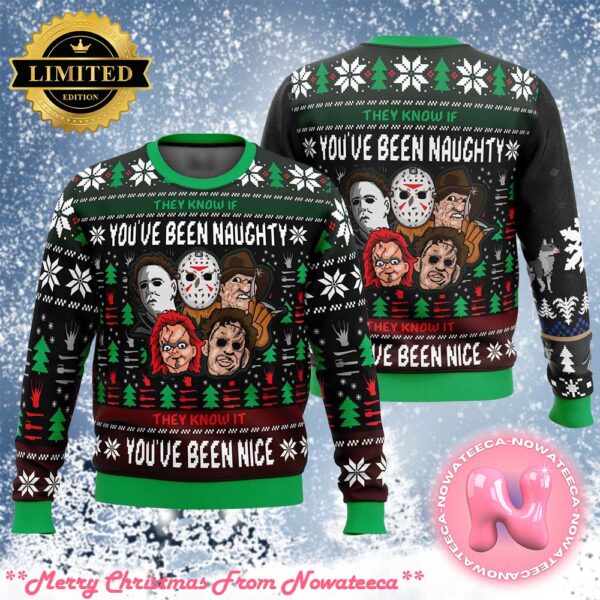 An Ugly Slasher Horror Movie 2024 Ugly Christmas Sweater Gift For Holiday Ugly Sweater