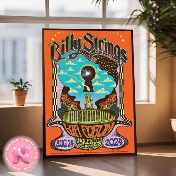 Billy Strings Concert Show Poster Limited For Kia Forum At Inglewood California On August 24th 2024 Art By Fez Moreno Home Decor Poster Canvas