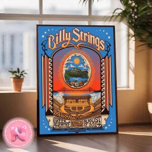 Billy Strings Live Show Concert Poster For August 17-18 2024 At Greek Theatre Berkeley In Berkeley CA Wall Decor Poster Canvas