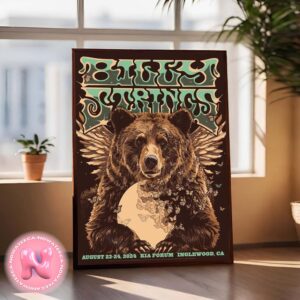 Billy Strings Live Show Limited Poster At Kia Forum In Inglewood CA On August 23th And 24th 2024 Art By Jeremy Kramer Home Decor Poster Canvas