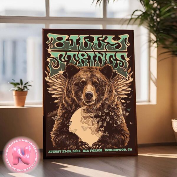 Billy Strings Live Show Limited Poster At Kia Forum In Inglewood CA On August 23th And 24th 2024 Art By Jeremy Kramer Home Decor Poster Canvas