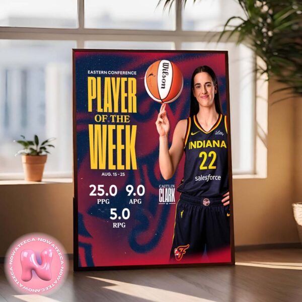 Caitlin Clark Is The WNBA Eastern Conference Player of the Week She Scored 20+ Points In All Three Of Games Home Decor Poster Canvas