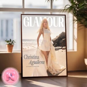 Christina Aguilera Stuns On The Cover Of Glamour 25 Years Of An Icon Wall Decor Poster Canvas