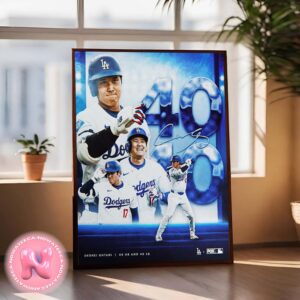 Congrats To Shohei Ohtani From Los Angeles Dodgers Has Been Taken 40 HR And 40 SB On His History Walk Off Grand SLAM Home Decor Poster Canvas