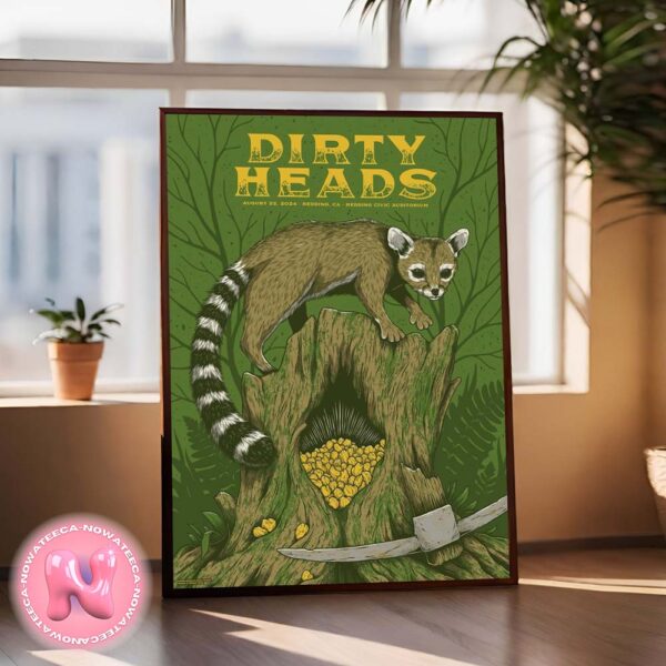 Dirty Heads Concert Live Show Poster For Redding Civic Auditorium In Redding CA On August 22th 2024 Home Decor Poster Canvas