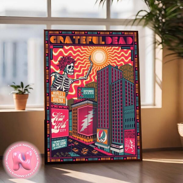 Grateful Dead Milestones Madison Square Garden September 15-16 And 18-20 1987 In New York City Wall Decor Poster Canvas