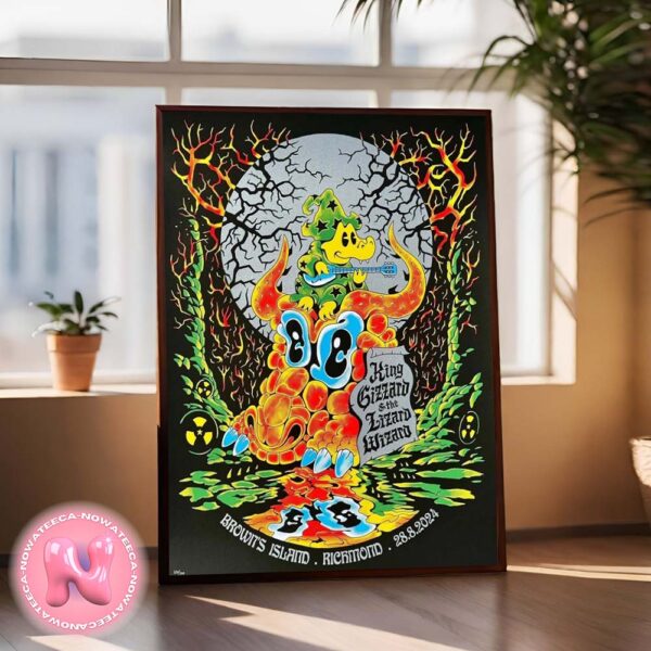 King Gizzard And The Lizard Wizard Live Show Music Poster For Richmond In Browns Island On August 28th 2024 Home Decor Poster Canvas