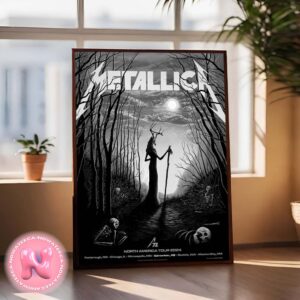 Metallica M72 Edmonton Pop Up Shop Alberta Canada Exclusive Merch Poster At Commonwealth Stadium On August 22th 2024 The Stag of the Haunted Forest Home Decor Poster Canvas