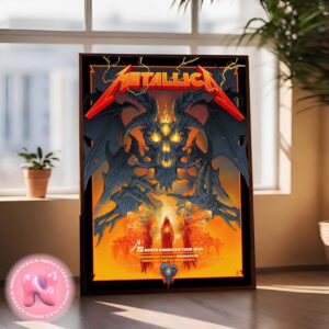 Metallica M72 Minneapolis MN 2024 Exclusive Pop Up Shop Poster Live Show Concert At US Bank Stadium On August 16 And 18 2024 M72 North American Tour The Satan Artwork Wall Decor Poster Canvas