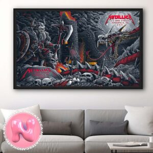 Metallica M72 Minneapolis MN  Full Show Combine Poster At US Bank Stadium On August 18th 2024 The Dragon Artwork Wall Decor Poster Canvas