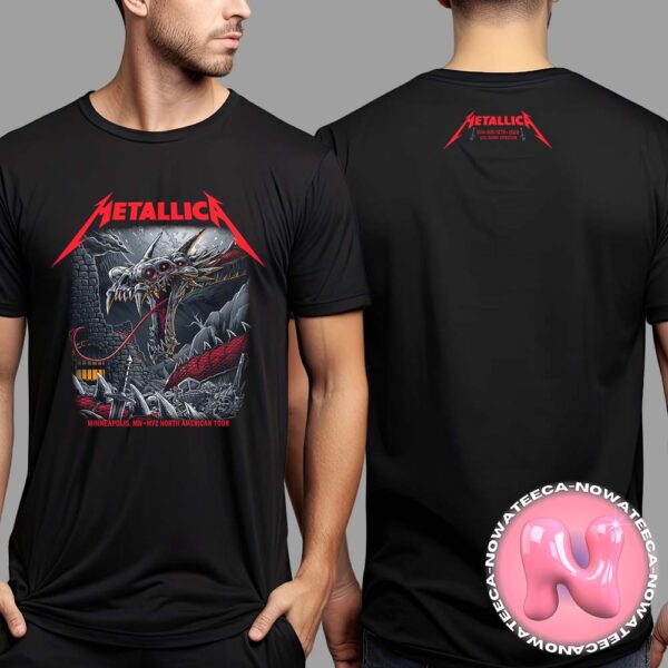 Metallica M72 Minneapolis MN Night 2 Merchandise Tee for the August 18, 2024, Show at US Bank Stadium Featuring The Serpent Artwork – M72 North American Tour Double-Sided Unisex T-Shirt