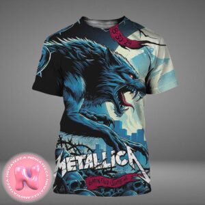 Metallica M72 Seattle WA Night 1 Merch Poster For Lumen Field On August 30 2024 M72 North American Tour The Blue Wolf Art All Over Print Shirt