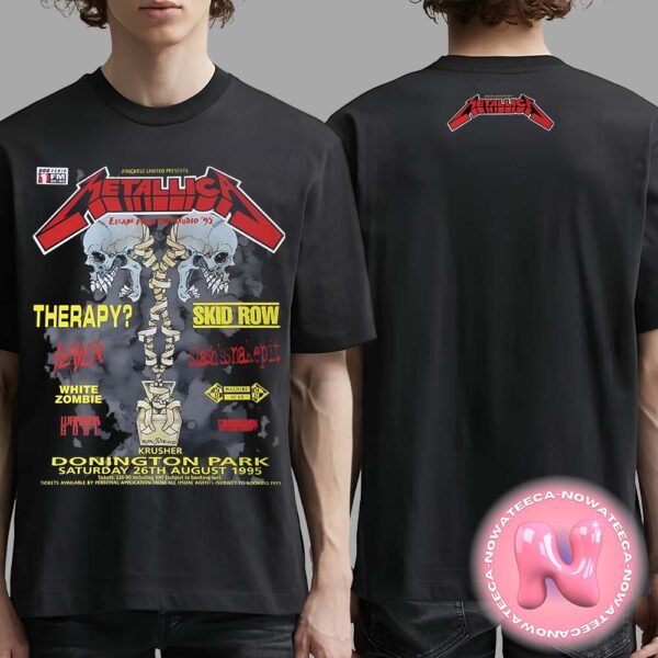 Metallica Since 1996 Anniversary Live Show At Monsters Of Rock In Donington Park De Castle Donington Inglaterra Two Sides Unisex T-Shirt