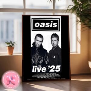 Oasis Live 25 World Tour Show Dates Home Decor Poster Canvas