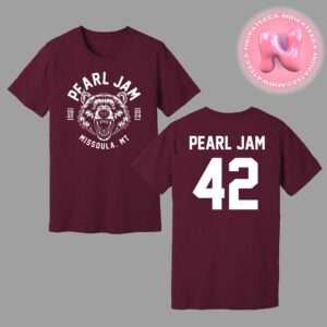 Pearl Jam Live Show Concert Merch Tee For Washington Grizzly Stadium At Missoula Montana On August 22th 2024 Numer 42 Two Sides Unisex T-Shirt