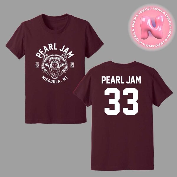 Pearl Jam Live Show Merch Tee For Washington Grizzly Stadium With Glenhansard At Missoula Montana On August 22th 2024 Number 33 Two Sides Unisex T-Shirt