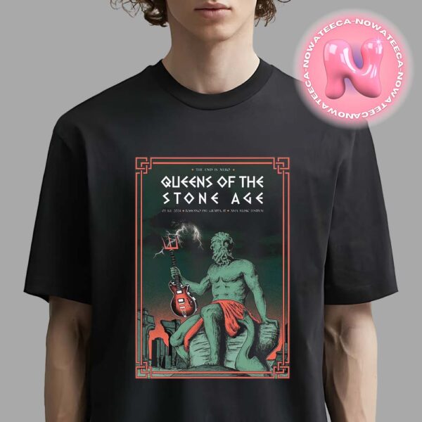 Queens Of The Stone Age The End Is Nero Live Show Concert Poster For Ama Music Festival In Bassano Del Grappa IT On July 6th 2024 Unisex T-Shirt