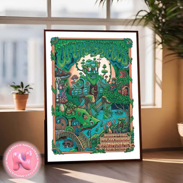 Umphreys McGee Live Show Concert Music Poster For Pier Sĩ Pavilion In Baltimore MD On August 29th 2024 Home Decor Poster Canvas