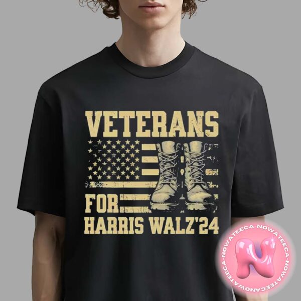 Veterans For Harris Walz Waltz 2024 For President Of American Flag Unisex T-Shirt