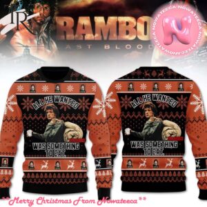 All He Wanted Was Something To Eat Rambo Ugly Christmas Sweater Gift For Men And Women