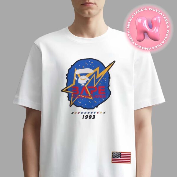 BAPE The Bathing Ape New Limited Tee Moon Collection Celebrating The Full Moon Of The Mid Autumn Festival Monkey 1993 American Flag Art Unisex T-Shirt