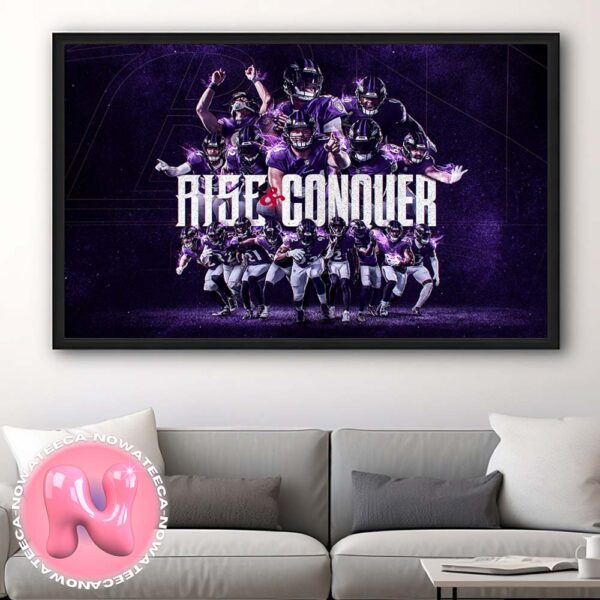 Baltimore Ravens All Team Photo Rise And Conquer Home Decor Poster Canvas