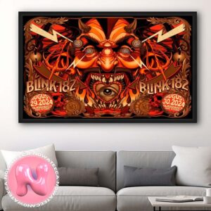 Blink 182 Full Show Combined Poster For Live Shows Concert In Glasgow UK At OVO Hydro On August 29th And 30th 2024 The Circus Devil Artwork Home Decor Poster Canvas