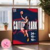 Caitlin Clark From Indiana Fever Reached 100 Threes In Only 34 Games The Quickest In WNBA History Home Decor Poster Canvas