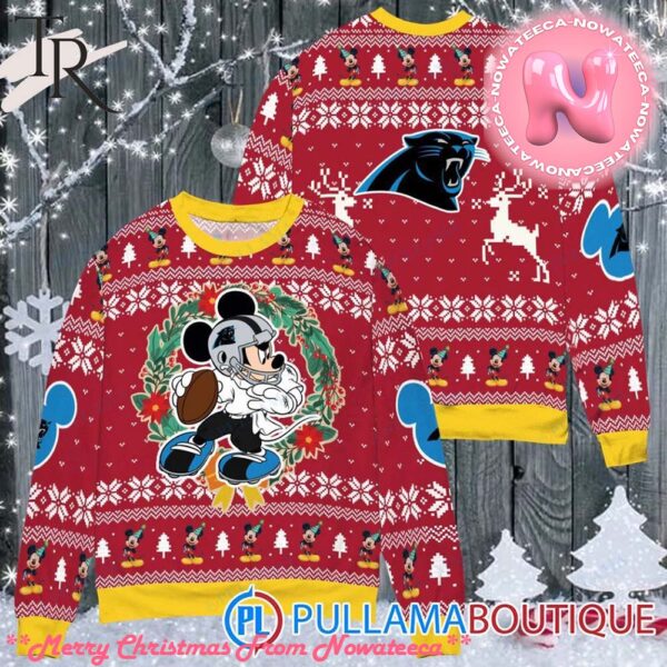 Carolina Panthers x Mickey Mouse Ugly Christmas Sweater Gift For Men And Women