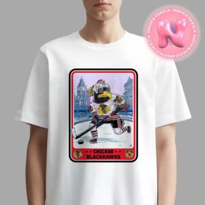 Chicago Blackhawks Ice Warrior With Eagle At Chicago Wrigley Building Unisex T-Shirt