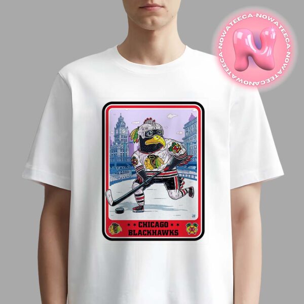 Chicago Blackhawks Ice Warrior With Eagle At Chicago Wrigley Building Unisex T-Shirt