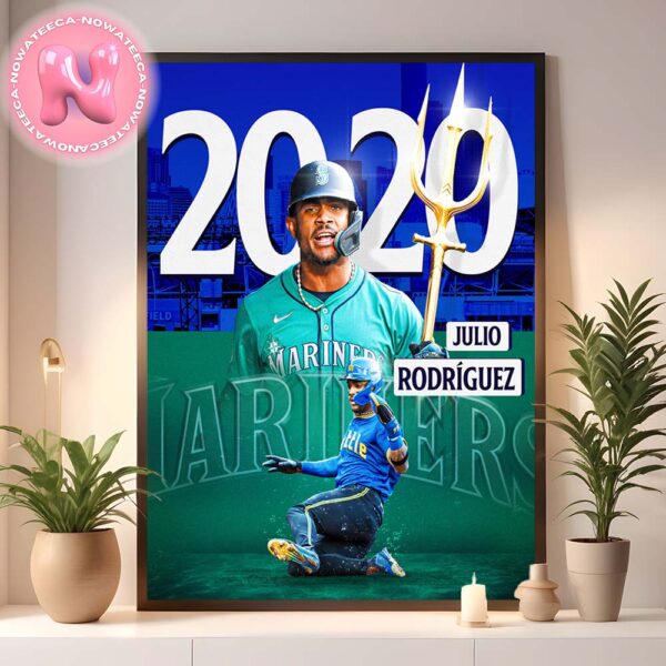 Congrats To Julio Rodríguez From Seattle Mariners Has Been Reached 20 HR And 20 SB In All Three Major League Seasons MLB Home Decor Poster Canvas