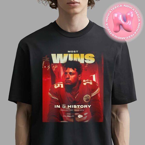 Congrats To Patrick Mahomes From Kansas City Chiefs Is Most Wins In NFL History Through First 100 Starts Unisex T-Shirt