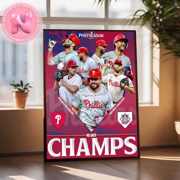 Congrats To Philadelphia Phillies Wins National League East Champions MLB 2024 Home Decor Poster Canvas