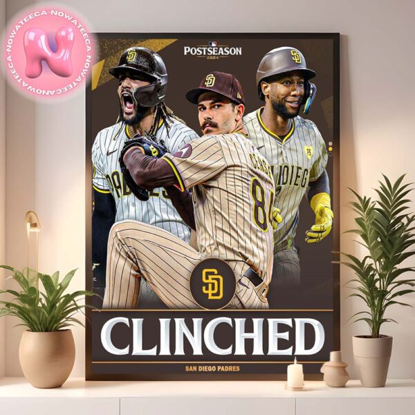 Congrats To San Diego Padres Has Been Clinched 2024 MLB Postseason Home Decor Poster Canvas