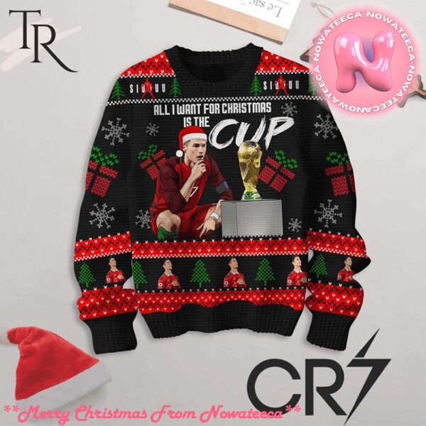 Cristiano Ronaldo All I Want For Christmas Is The Cup Ugly Sweater Gift For Men And Women