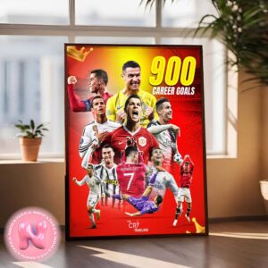 Cristiano Ronaldo Becomes The Firts Player Ever In The History Of Football To Score 900 Goals Home Decor Poster Canvas