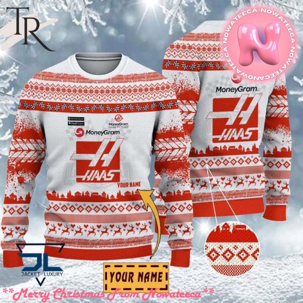 Custom Name Haas F1 Team Ugly Sweater Gift For Men And Women