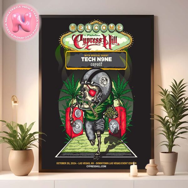 Cypress Hill With Special Guest Tech N9ne Copote Live Poster For Downtown Las Vegas Event Centrer In Las Vegas NV On October 26th 2024 Home Decor Poster Canvas