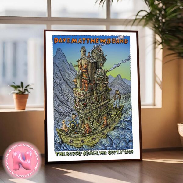 Dave Matthews Band Live Show Music Concert Poster For Summer Tour In George Washington At The Gorge On September 1st 2024 Home Decor Poster Canvas