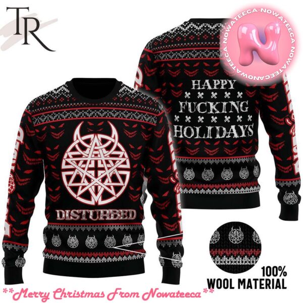 Disturbed Happy Fucking Holidays Ugly Sweater Gift For Men And Women