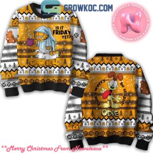 Garfield Is It Friday Yet Odie Ugly Christmas Sweater Gift For Holiday