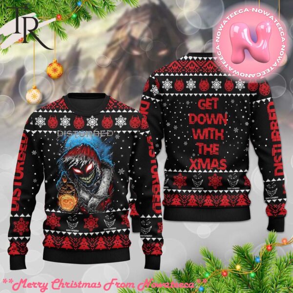 Get Down With The Xmas Disturbed Ugly Christmas Sweater Gift For Men And Women