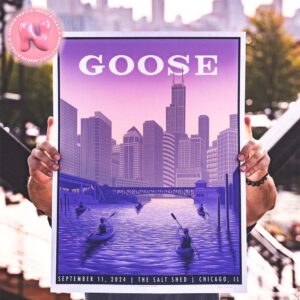 Goose Live Show Concert Music Poster For The Salt  Shed In Chicago IL On September 11th 2024 Home Decor Poster Canvas