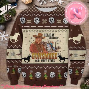 Holiday Greetings Gunsmoke Old West Style Matt Dillon Ugly Sweater Gift For Men And Women