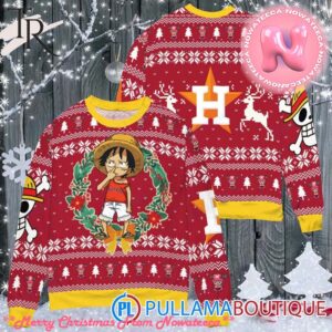 Houston Astros x Luffy One Piece Ugly Christmas Sweater Gift For Men And Women