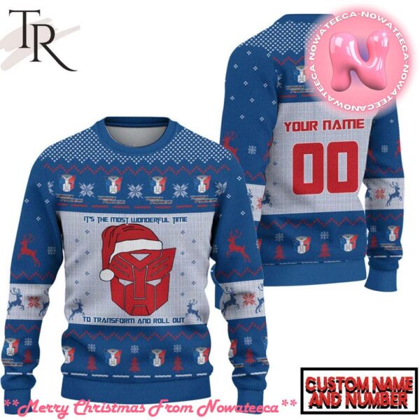 Its The Most Wonderful Time To Transform And Roll Out Transformers Custom Ugly Christmas Sweater Gift For Men And Women