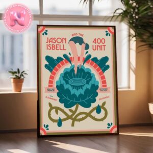 Jason Isbell And The 400 Unit With Alejandro Live Show Music Poster For Wolf Trap Viena VA On September 11th 2024 Home Decor Poster Canvas