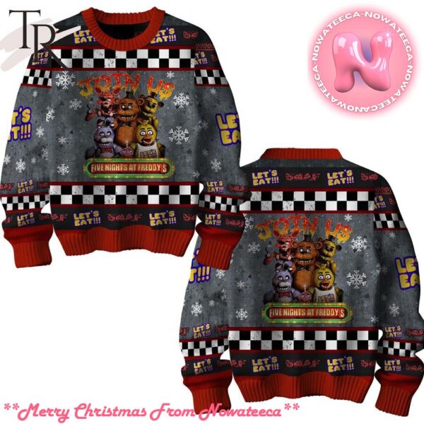 Join Us Five Nights At Freddys Lets Eat 5NAF Ugly Sweater Gift For Men And Women